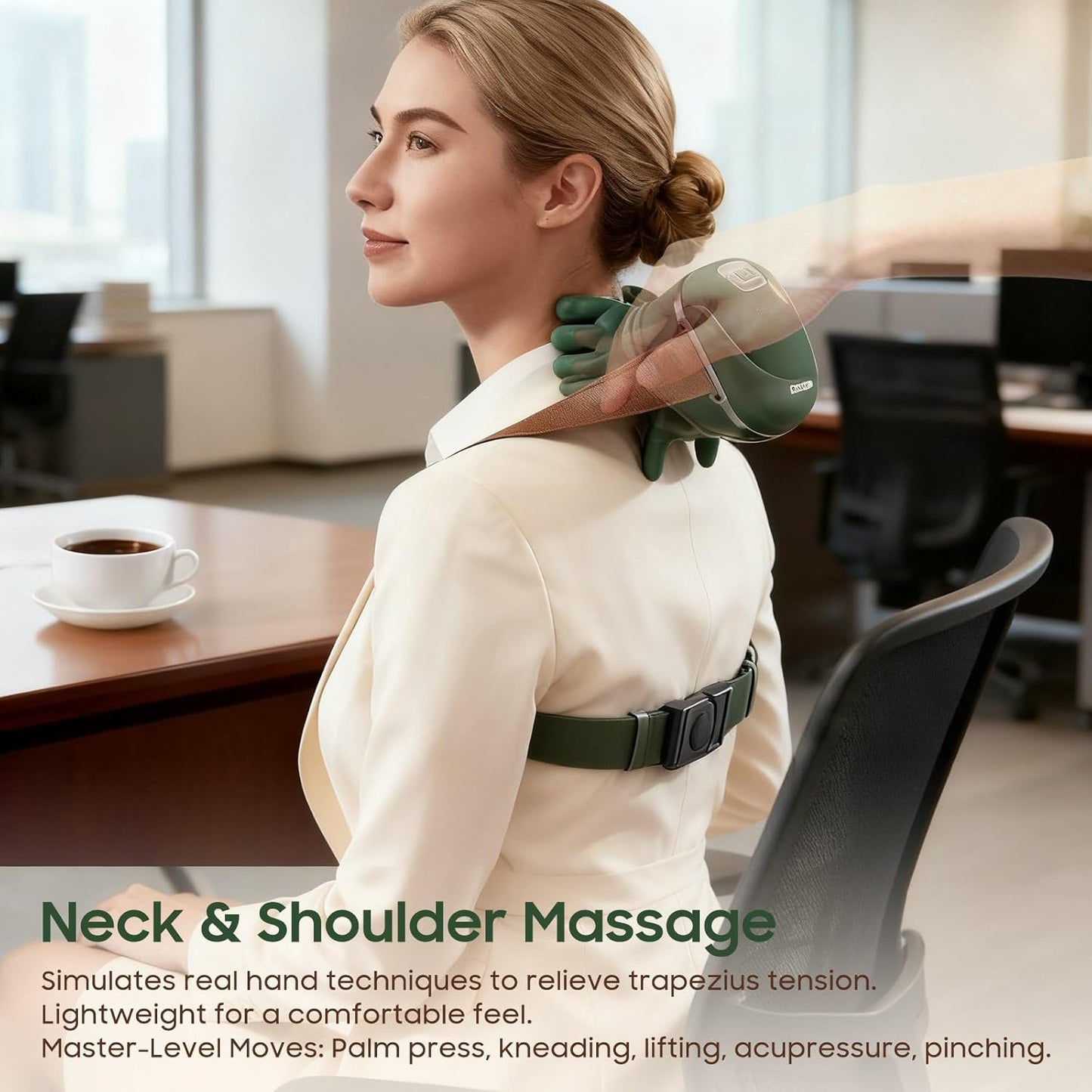LUMOVA™ – 4D Green Neck & Shoulder Heat Massager