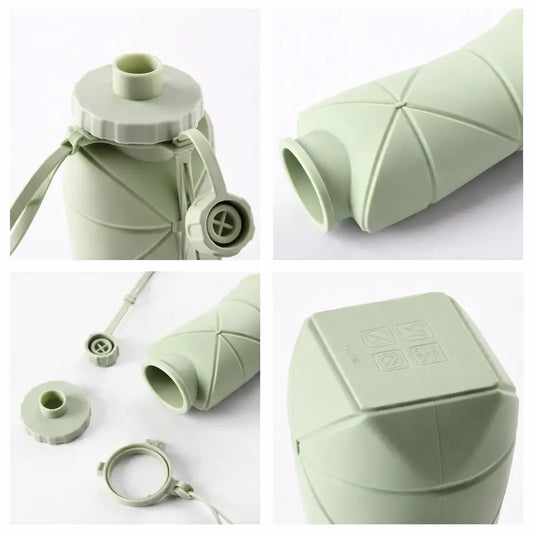 Foldable Silicone Water Bottle Leakproof & Travel Friendly
